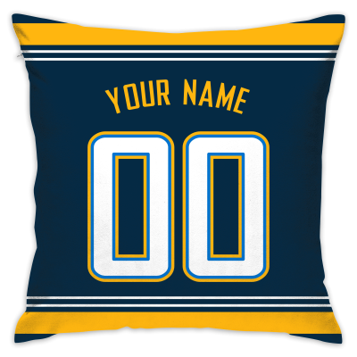 Custom Football Los Angeles Chargers Decorative Throw Pillow Cover 18" x 18"- Print Personalized Style Customizable Design Team Any Name & Number