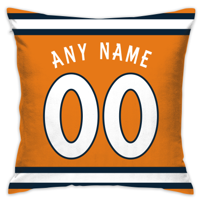 Custom Football Denver Broncos Decorative Throw Pillow Cover 18" x 18"- Print Personalized Style Customizable Design Team Any Name & Number