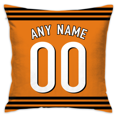 Custom Football Cincinnati Bengals Decorative Throw Pillow Cover 18" x 18"- Print Personalized Style Customizable Design Team Any Name & Number