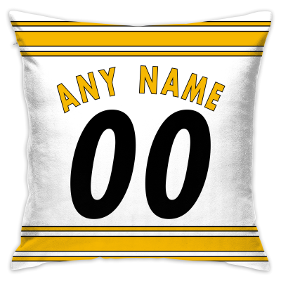 Custom Football Pittsburgh Steelers Decorative Throw Pillow Cover 18" x 18"- Print Personalized Style Customizable Design Team Any Name & Number