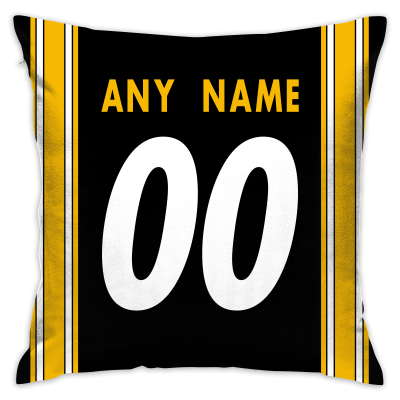 Custom Football Pittsburgh Steelers Decorative Throw Pillow Cover 18" x 18"- Print Personalized Style Customizable Design Team Any Name & Number