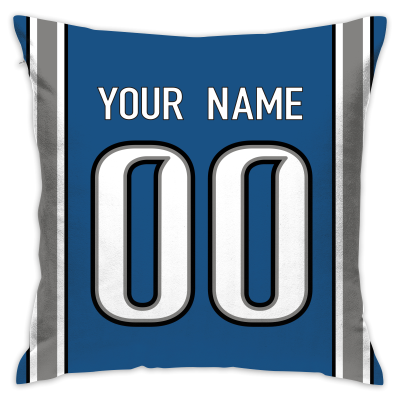 Custom Football Detroit Lions Decorative Throw Pillow Cover 18" x 18"- Print Personalized Style Customizable Design Team Any Name & Number