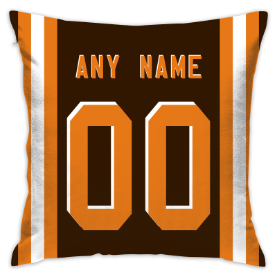 Custom Football Cleveland Browns Decorative Throw Pillow Cover 18" x 18"- Print Personalized Style Customizable Design Team Any Name & Number