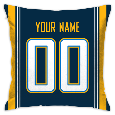 Custom Football Los Angeles Chargers Decorative Throw Pillow Cover 18" x 18"- Print Personalized Style Customizable Design Team Any Name & Number