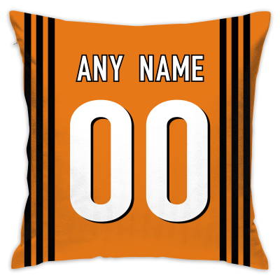 Custom Football Cincinnati Bengals Decorative Throw Pillow Cover 18" x 18"- Print Personalized Style Customizable Design Team Any Name & Number