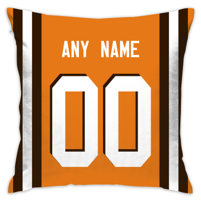 Custom Football Cleveland Browns Decorative Throw Pillow Cover 18" x 18"- Print Personalized Style Customizable Design Team Any Name & Number