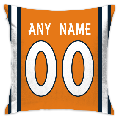 Custom Football Denver Broncos Decorative Throw Pillow Cover 18" x 18"- Print Personalized Style Customizable Design Team Any Name & Number