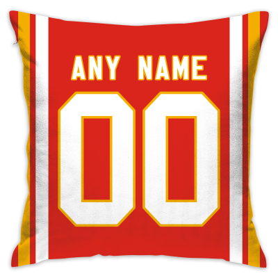Custom Football Kansas City Chiefs Decorative Throw Pillow Cover 18" x 18"- Print Personalized Style Customizable Design Team Any Name & Number