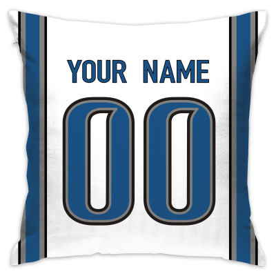 Custom Football Detroit Lions Decorative Throw Pillow Cover 18" x 18"- Print Personalized Style Customizable Design Team Any Name & Number