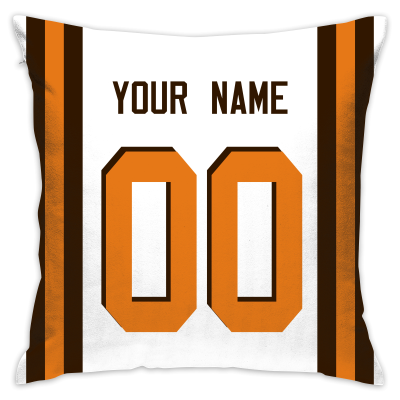 Custom Football Cleveland Browns Decorative Throw Pillow Cover 18" x 18"- Print Personalized Style Customizable Design Team Any Name & Number