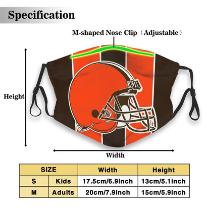 Custom Football Personalized C.Brown 01-Brown Dust Face Mask With Filters PM 2.5