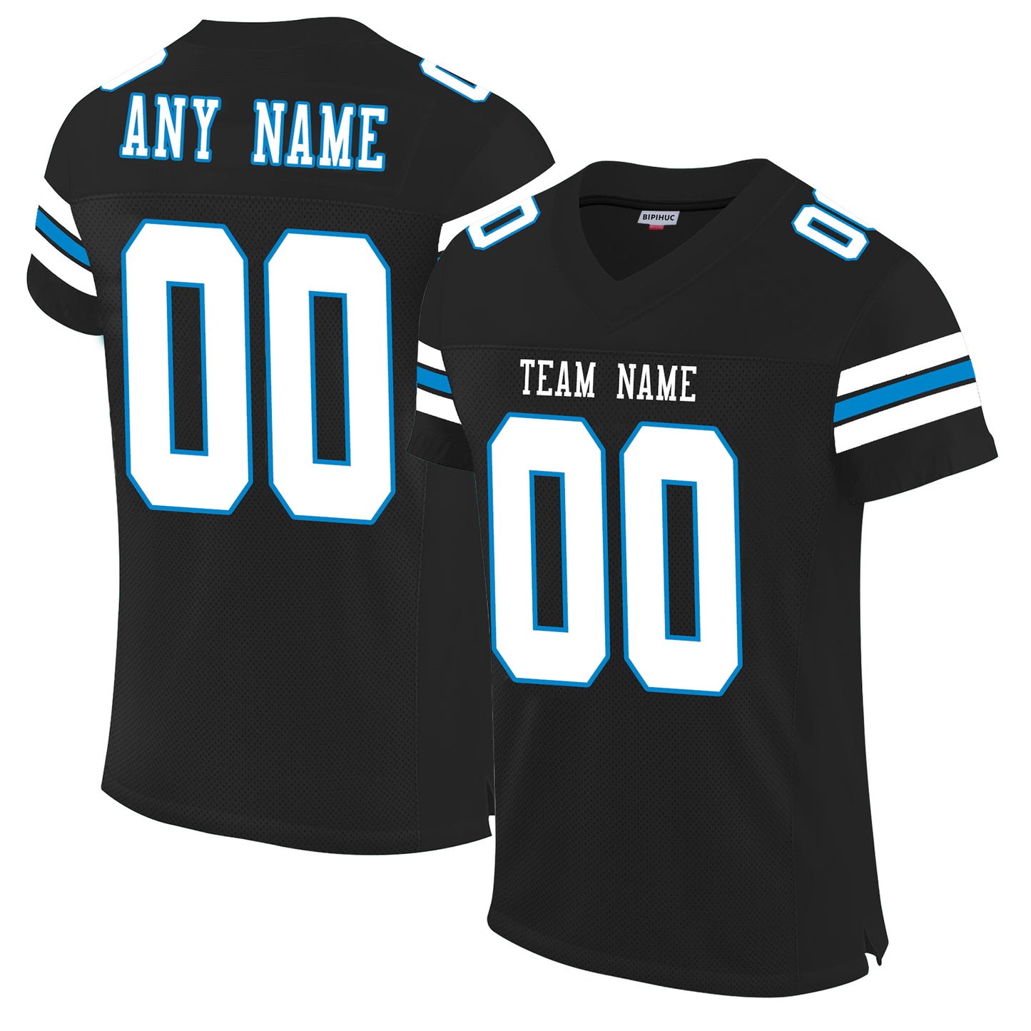 Custom Football Carolina Panthers Personalize Design Black Stitched Name And Number Size S to 6XL Christmas Birthday Gift