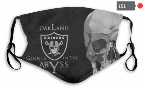 Print Dust Masks Fashion Football Personalized Oakland Raiders Face Mask With PM 2.5 Filter