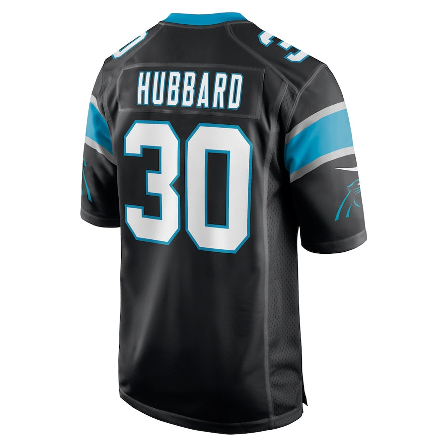 C.Panthers #30 Chuba Hubbard Black Game Jersey Stitched American Football Jerseys