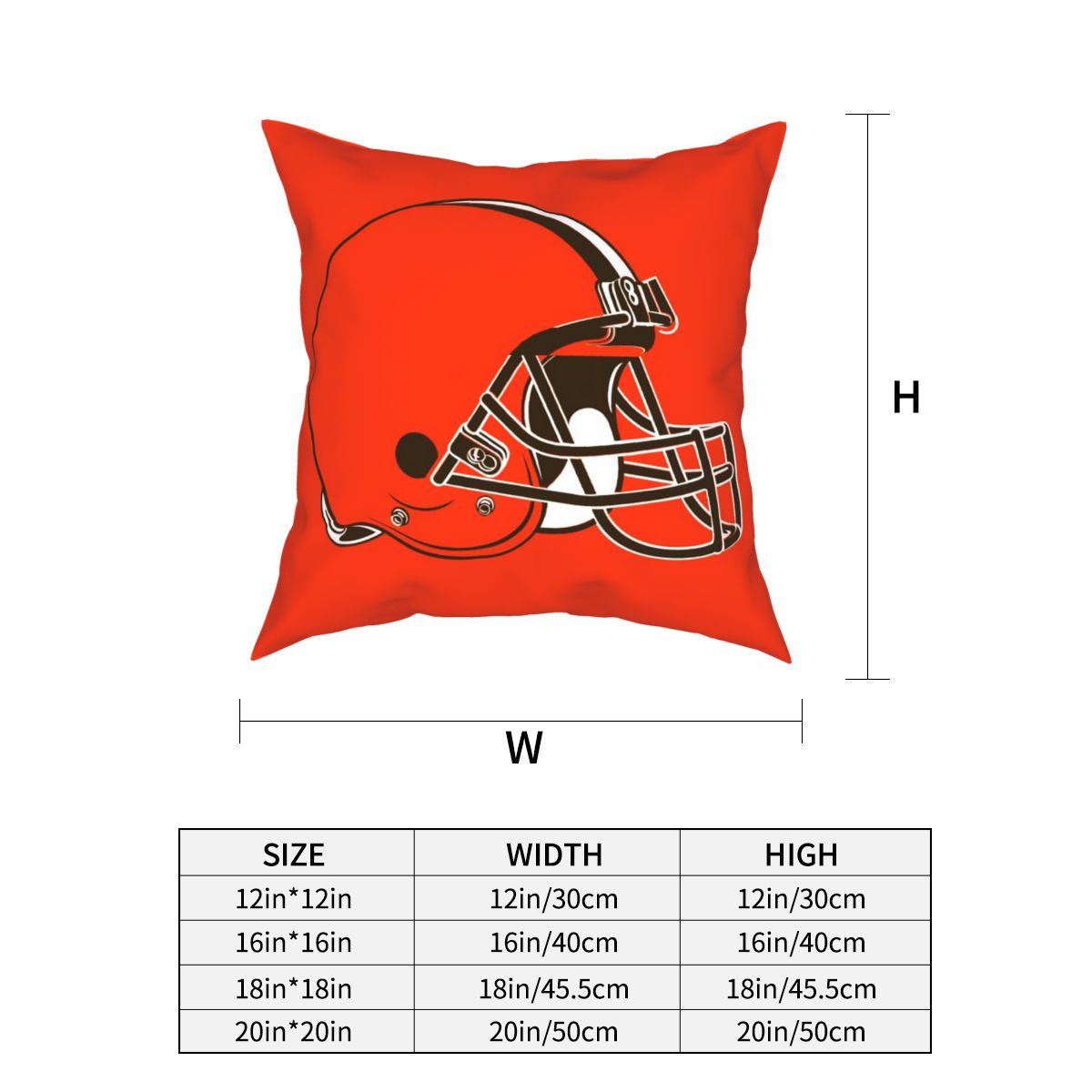 Custom Decorative Football Pillow Case Cleveland Browns Orange Pillowcase Personalized Throw Pillow Covers