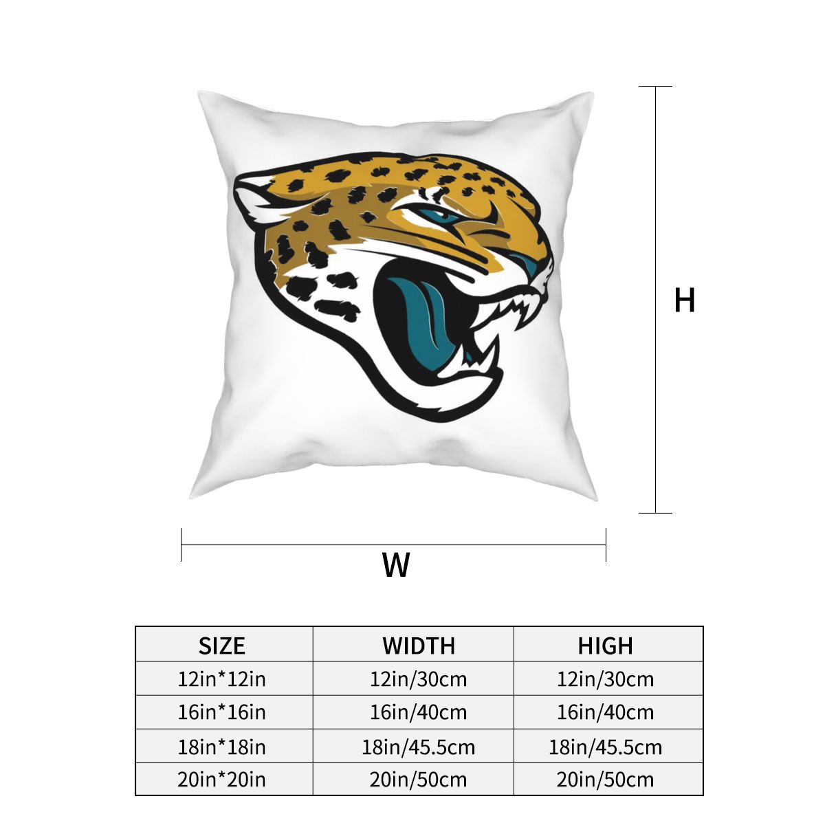 Custom Decorative Football Pillow Case Jacksonville Jaguars White Pillowcase Personalized Throw Pillow Covers