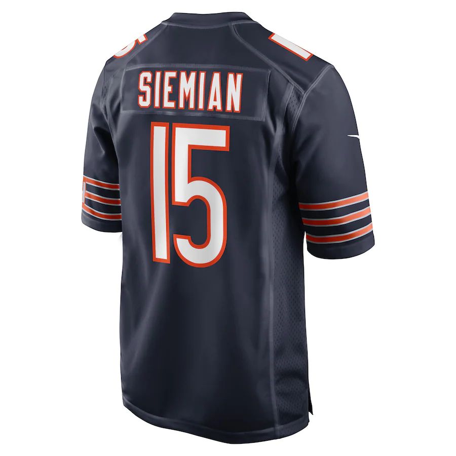 C.Bears #15 Trevor Siemian Navy Game Player Jersey Stitched American Football Jerseys