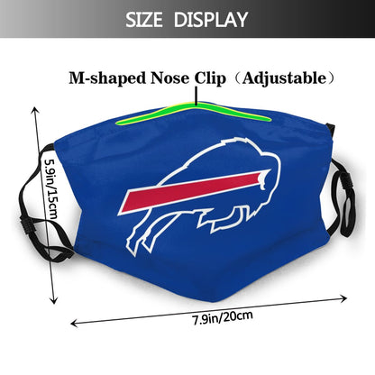 Print Football Personalized Buffalo Bills Adult Dust Mask With Filters PM 2.5