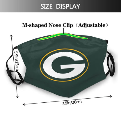 Print Football Personalized Green Bay Packers Adult Dust Mask With PM 2.5 Filters