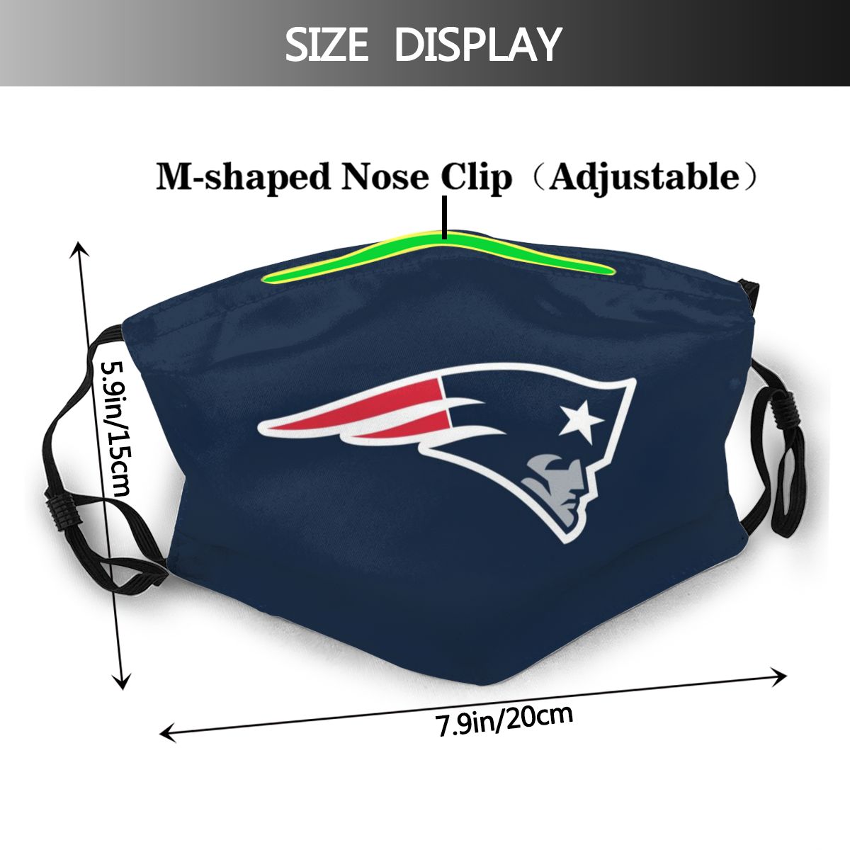 Print Football Personalized New England Patriots Adult Dust Mask With Filters