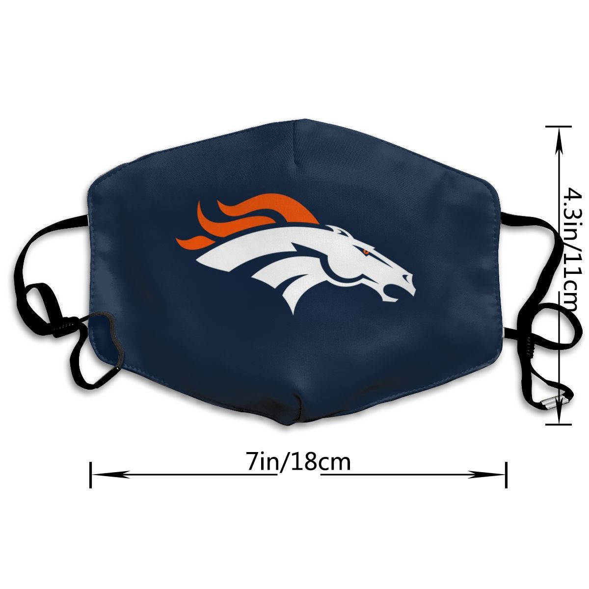 Print Football Personalized Denver Broncos Dust Mask Navy