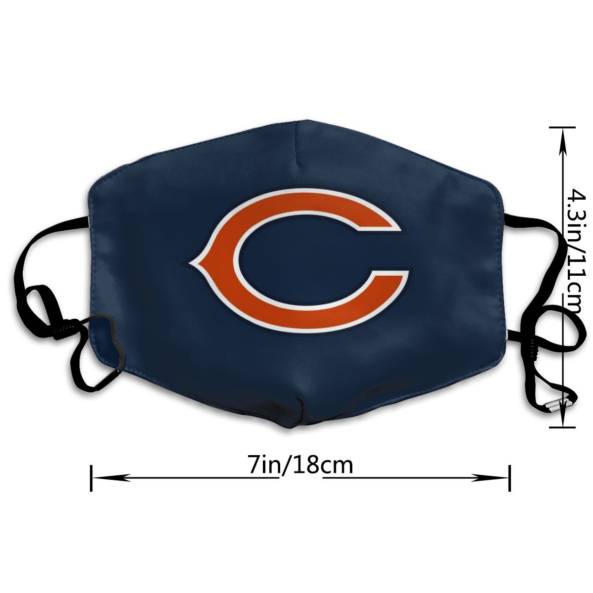 Print Football Personalized Chicago Bears Dust Mask Navy