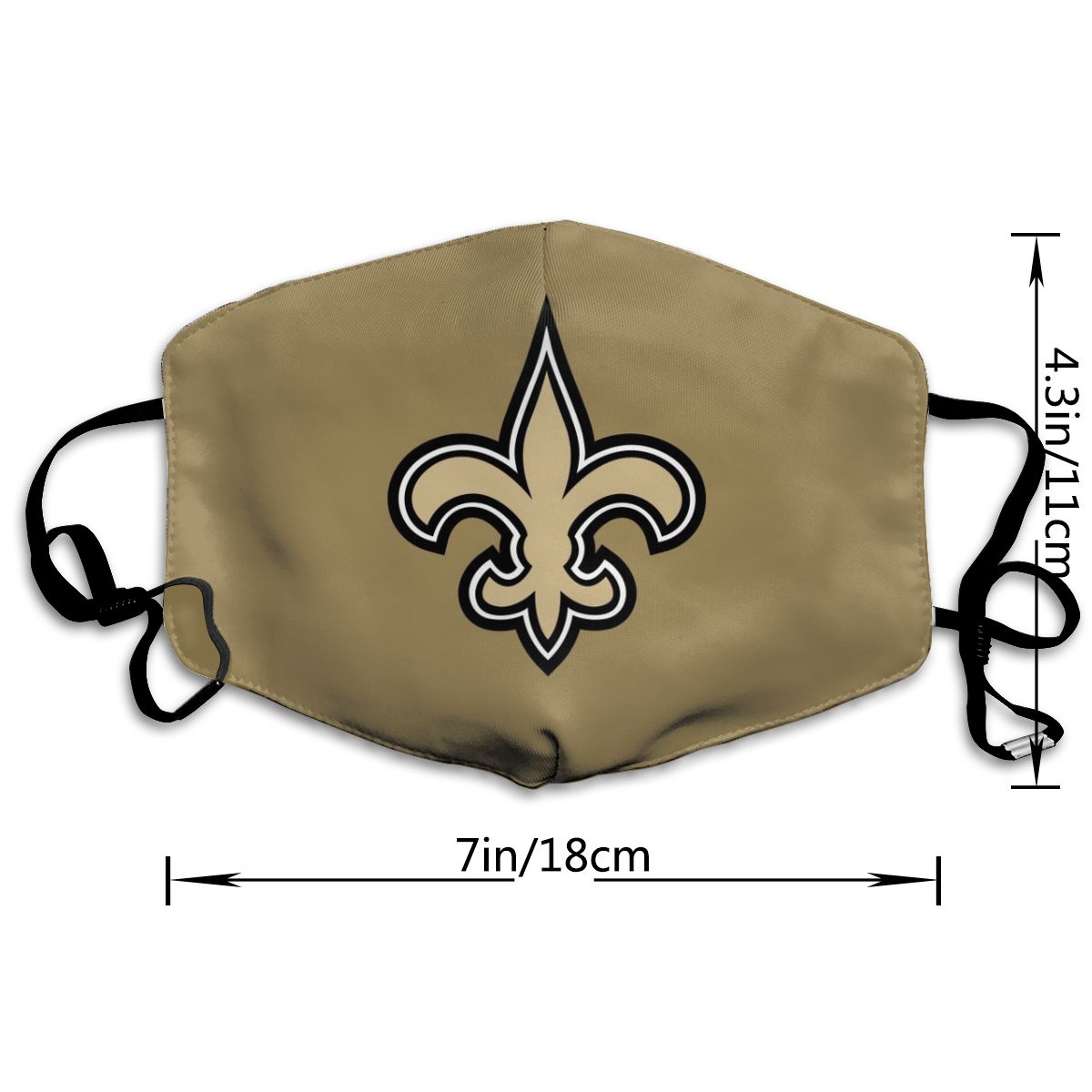 Print Football Personalized New Orleans Saints Dust Mask Gold