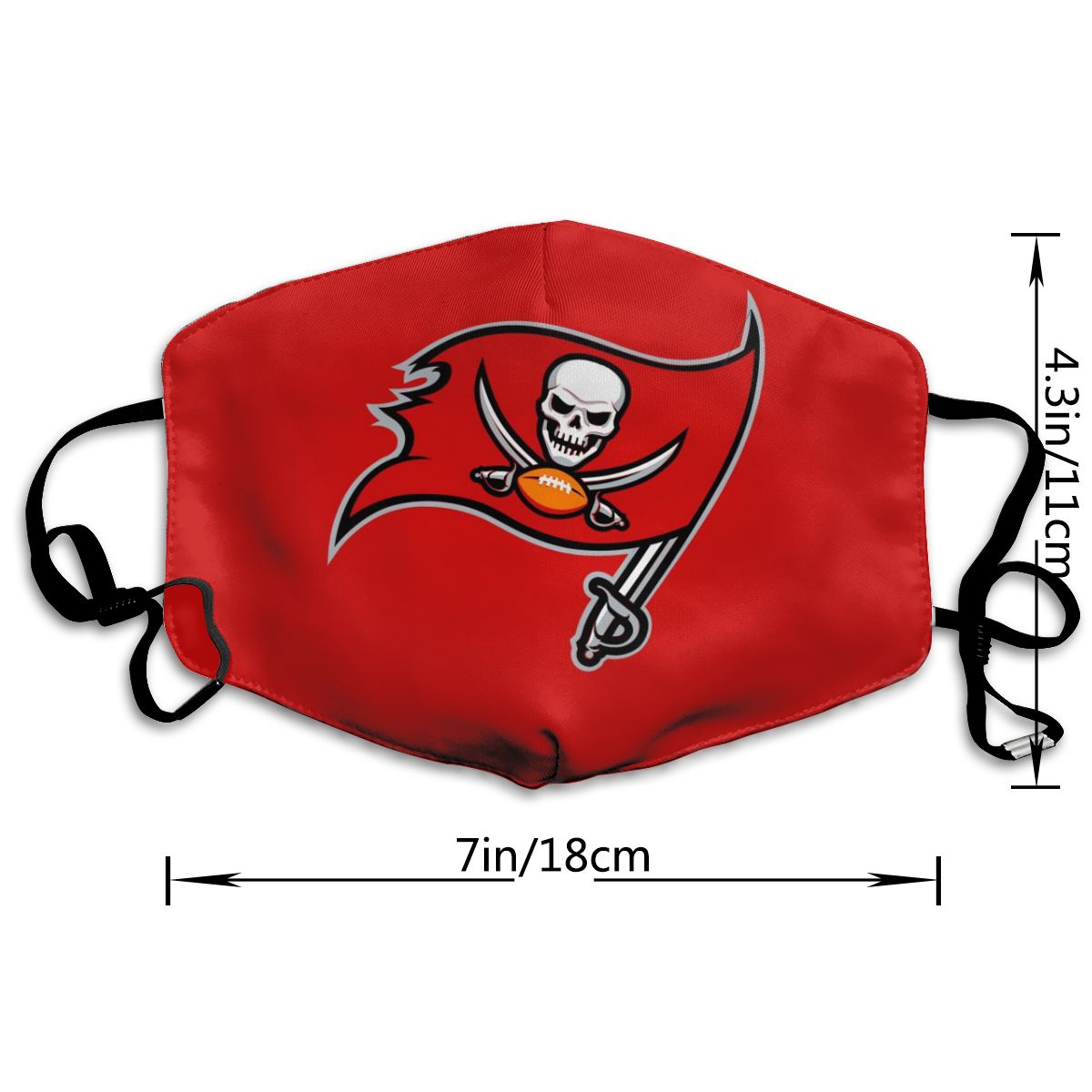 Print Football Personalized Tampa Bay Buccaneers Dust Mask Red