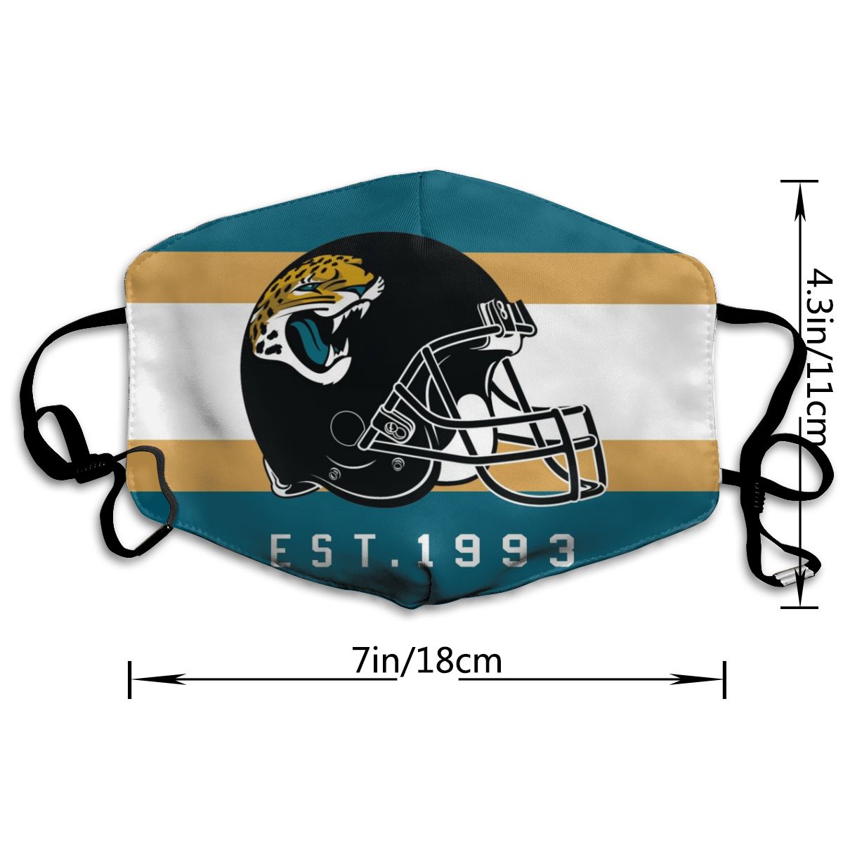 Print Football Personalized Jacksonville Jaguars Dust Mask Teal