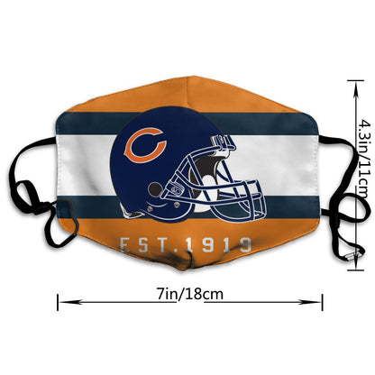 Print Football Personalized Chicago Bears Dust Mask Orange