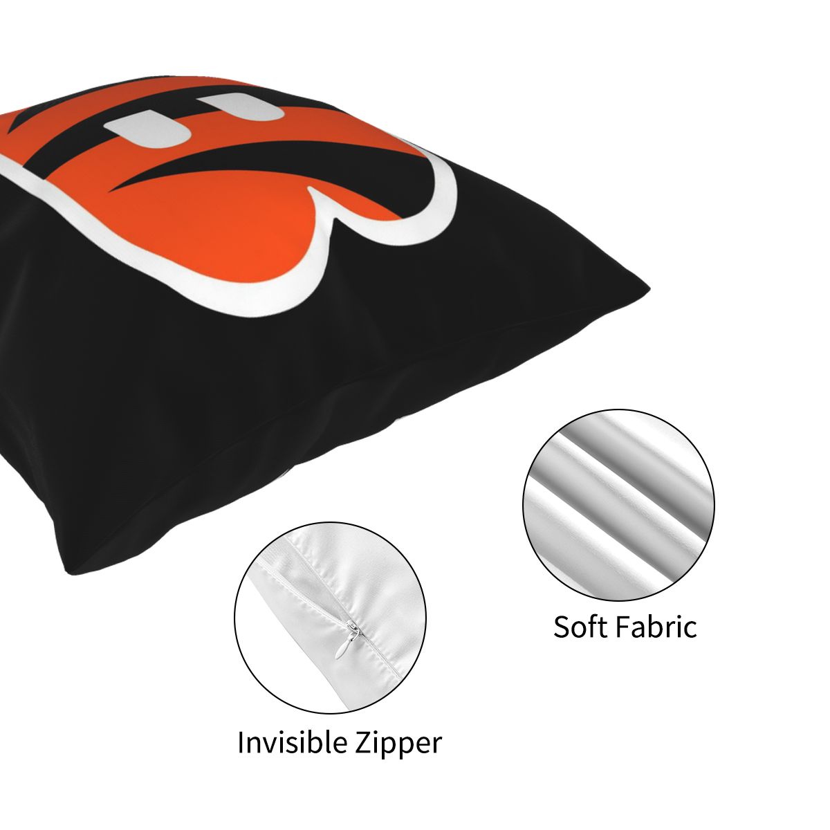 Custom Decorative Football Pillow Case Cincinnati Bengals Black Pillowcase Personalized Throw Pillow Covers