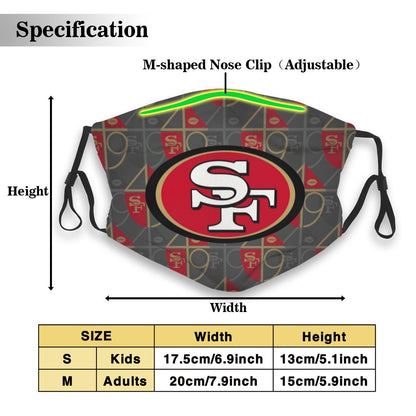 Print Polyester Personalized Design San Francisco 49ers Dust Mask With Filter