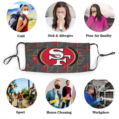 Print Polyester Personalized Design San Francisco 49ers Dust Mask With Filter