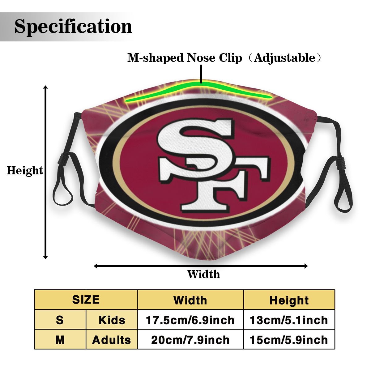 Print Football Personalized Design San Francisco 49ers Dust Mask With Filter