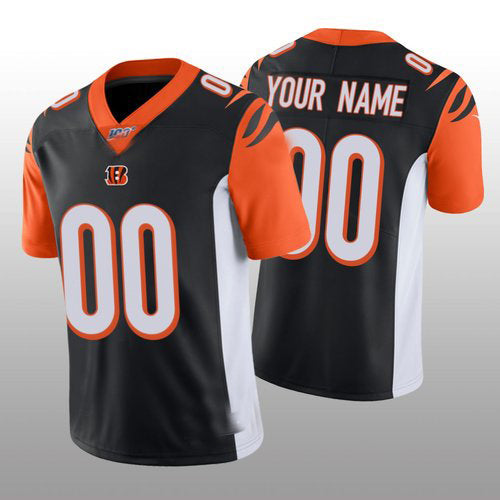 Custom C.Bengals Black Vapor Limited 100th Season Jersey Stitched American Football Jerseys