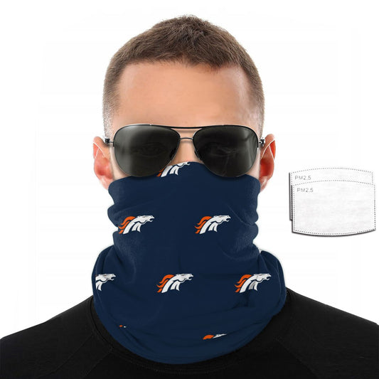 Reusble Mouth Cover Bandanas Denver Broncos Variety Head Scarf Face Mask With PM 2.5 Filter