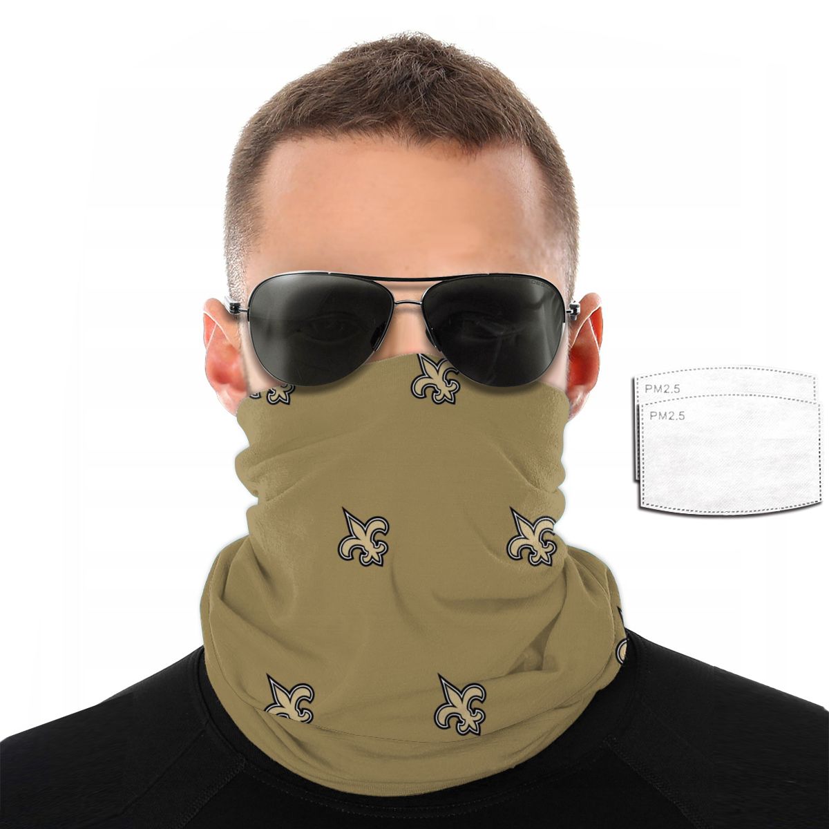 Reusble Mouth Cover Bandanas New Orleans Saints Variety Head Scarf Face Mask With PM 2.5 Filter