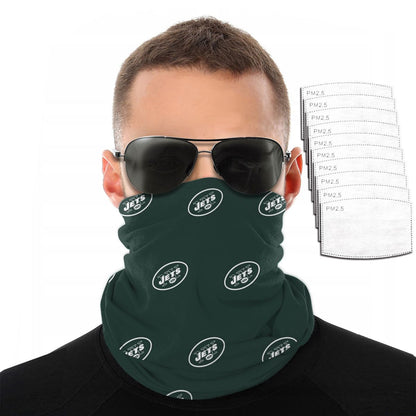Reusble Mouth Cover Bandanas New York Jets Variety Head Scarf Face Mask With PM 2.5 Filter