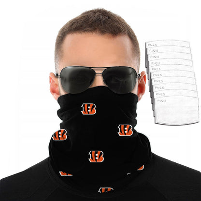 Reusble Mouth Cover Bandanas Cincinnati Bengals Variety Head Scarf Face Mask With PM 2.5 Filter