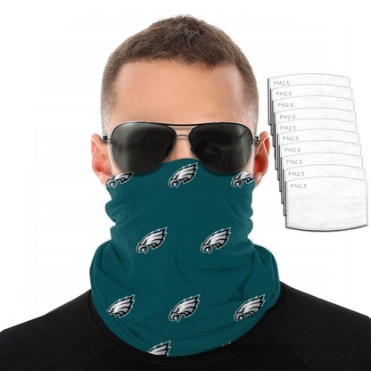 Reusble Mouth Cover Bandanas Philadelphia Eagles Variety Head Scarf Face Mask With PM 2.5 Filter