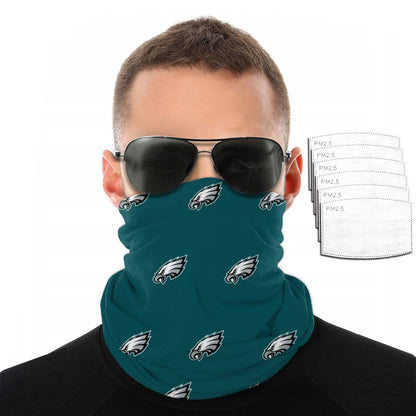 Reusble Mouth Cover Bandanas Philadelphia Eagles Variety Head Scarf Face Mask With PM 2.5 Filter