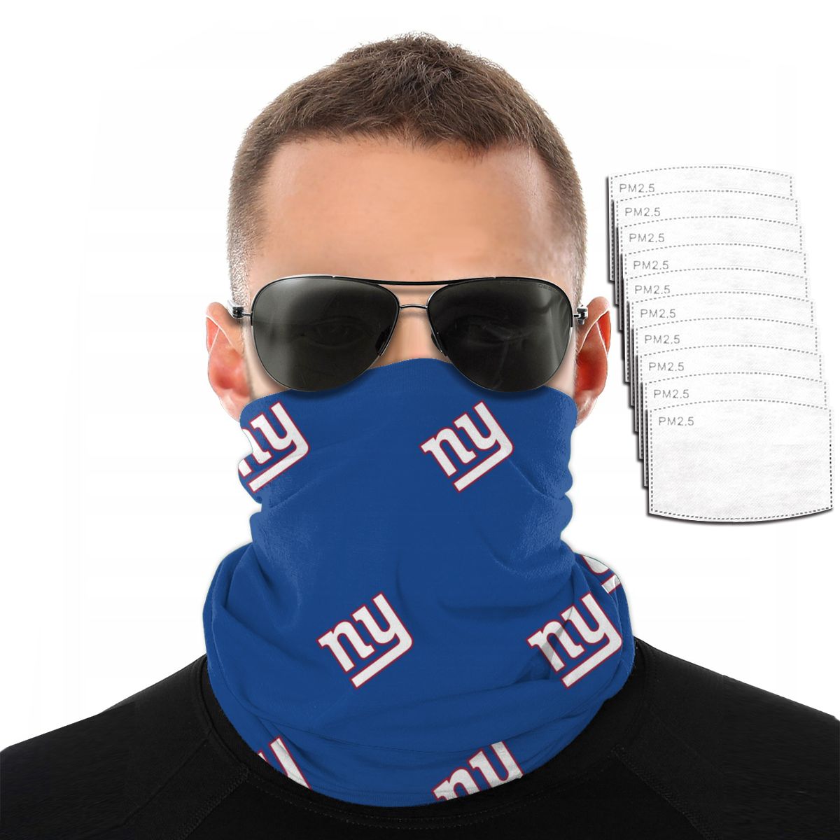 Reusble Mouth Cover Bandanas New York Giants Variety Head Scarf Face Mask With PM 2.5 Filter