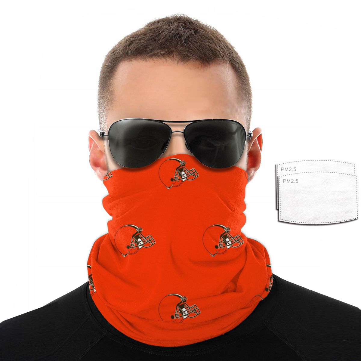 Reusble Mouth Cover Bandanas Cleveland Browns Variety Head Scarf Face Mask With PM 2.5 Filter