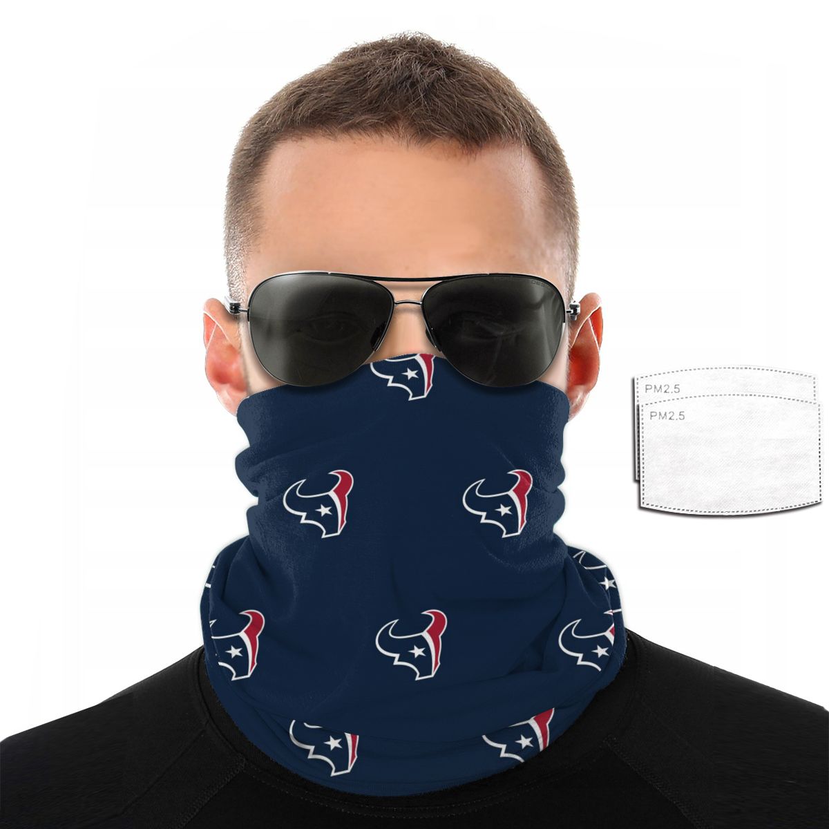 Reusble Mouth Cover Bandanas Houston Texans Variety Head Scarf Face Mask With PM 2.5 Filter
