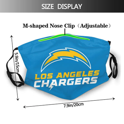 Print Football Personalized Dust Los Angeles Chargers Face Mask With PM 2.5 Filter