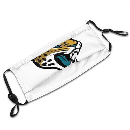 Print Football Personalized White Dust Jacksonville Jaguars Face Mask With Filters PM 2.5