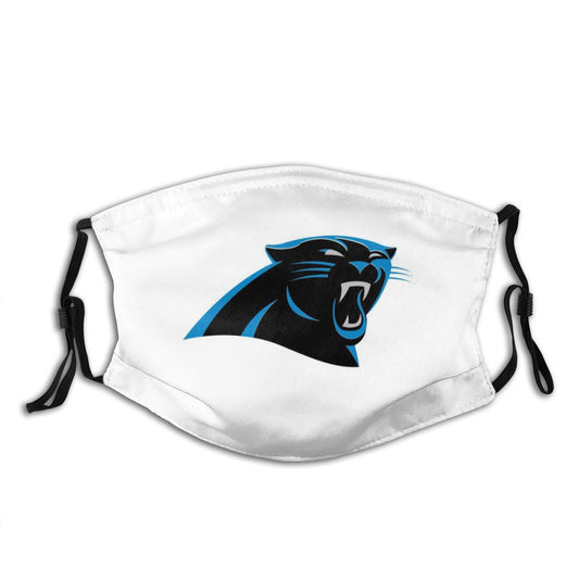 Print Football Personalized White Carolina Panthers Adult Dust Mask With Filters PM 2.5