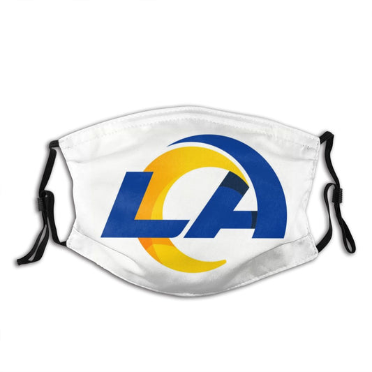 Print Football Personalized White Los Angeles Rams Adult Dust Mask With Filters PM 2.5
