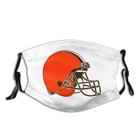 White Print Football Personalized Cleveland Browns Adult Dust Mask With PM 2.5 Filters