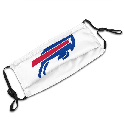 Print Football Personalized White Buffalo Bills Adult Dust Mask With Filters PM 2.5